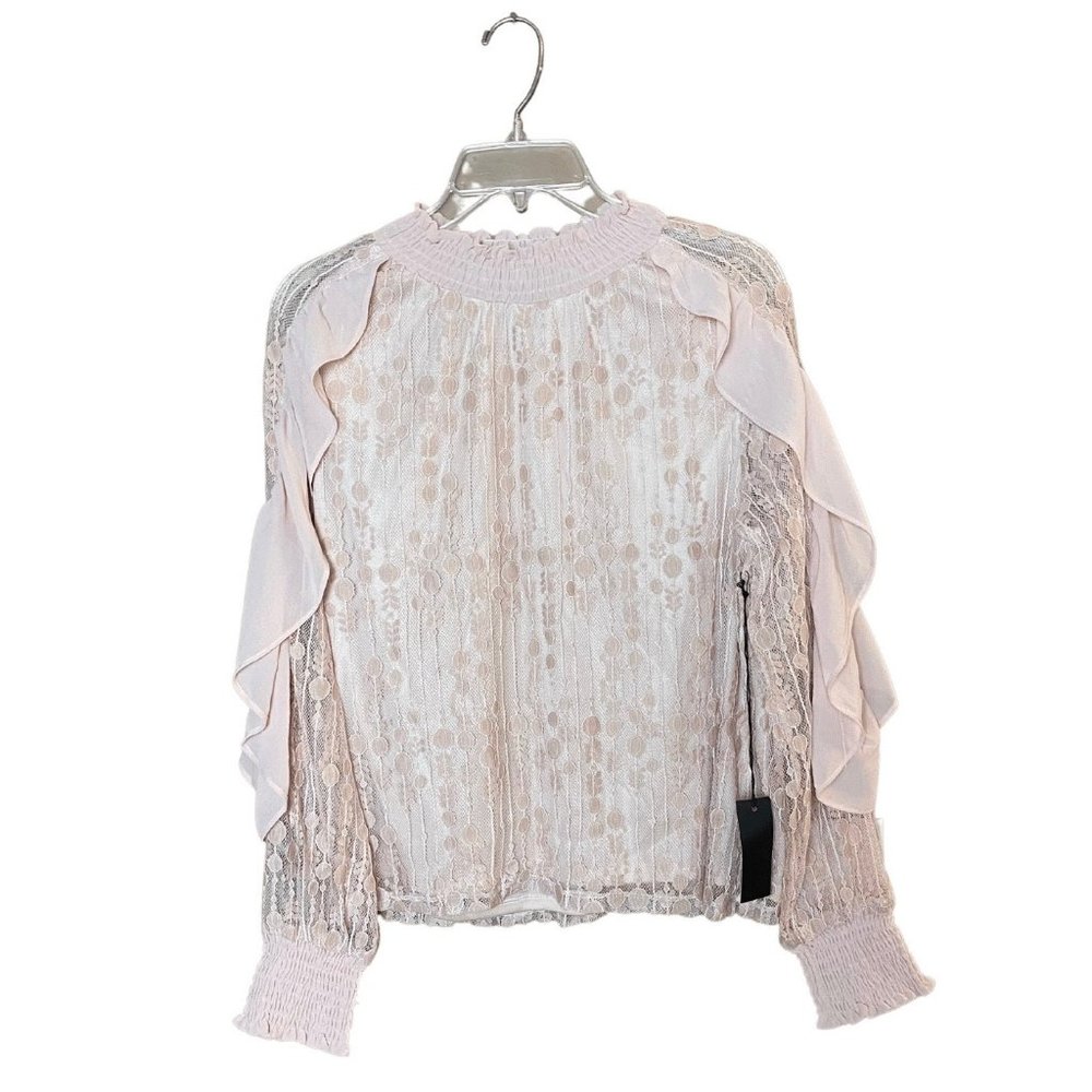 aliceblue NWT Size Large Pale Pink Lace Long Sleeve Top